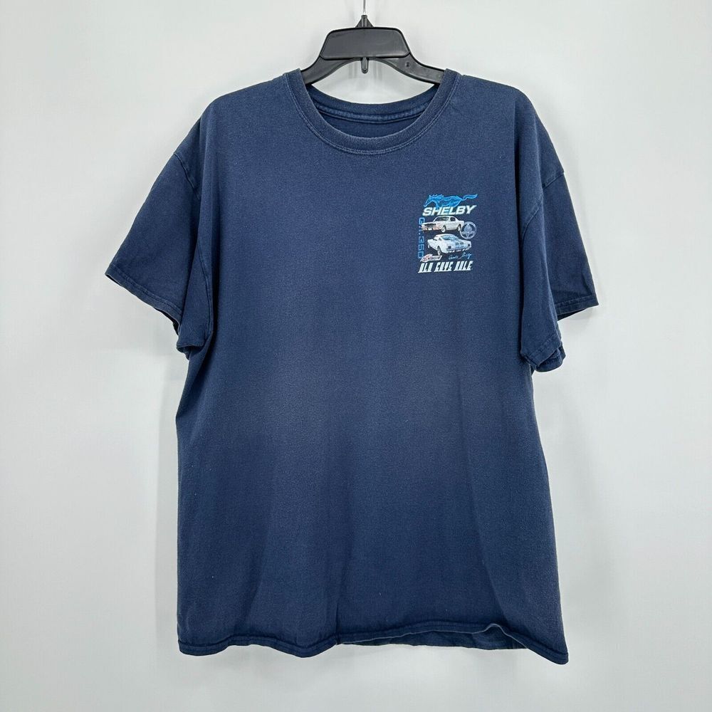 Ford Shelby Old Guys Rule Tshirt Men‎ XL Blue Carroll Car Shirt Racing Dadcore